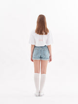 フラワープリントワイド半袖Tシャツ / flower print wide short sleeve t-shirt (4470383673462)