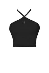 2ウェイホルタースパンクロップスリーブレストップ/2-way halter span crop sleeveless top (black)