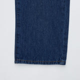 SEMI-WIDE FIT STRING POINT DARK DENIM PANTS [17708]