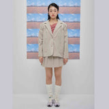 Kairo shirring jacket (beige) (6684260106358)