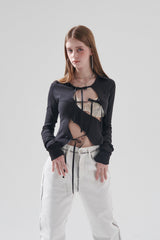リボンカラーTシャツ / RIBBON COLLAR T-SHIRT