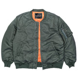 BBD Ripped Custom Sprayed logo MA-1 Bomber Jacket (Khaki)