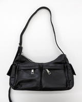 Luno two-pocket leather cross shoulder bag