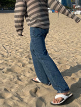 ストライプパンチロングスリーブニット / STRIPED PUNCHING LONG SLEEVE KNITWEAR(3COLOR)