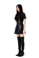 DOUBLE PIN-TUCK RIBBED MIX ONE PIECE (BLACK) (6654704451702)