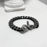 ブラック ライン カーブ チェーンブレスレット / [BLESSEDBULLET]black line CURVE chain bracele_10mm/13mm