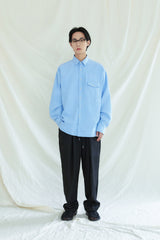 ユーティリティポケットオックスフォードシャツ / UTILITY CURVED POCKET OXFORD SHIRT SKYBLUE (6554666827894)