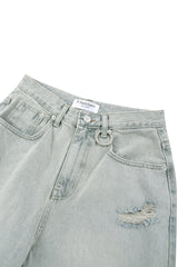 Vintage Damage Wide Light Blue Pants