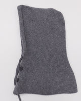 Tenu two-button hoodie knit ribbon strap balaclava