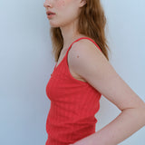 ローズノースリーブTシャツ / ROSE SLEEVELESS TEE, RED