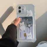 ホワイトキャットカードフォーンケース / White cat card Phone Csae