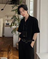 ホルター ツータック デニムシャツ / Halter Two-tuck Denim Shirt