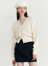 VOLUME SLEEVE CARDIGAN IVORY
