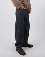 ファストげレイファブリックワイドデニムジーンズ / fast grey fabric wide denim jeans 2color