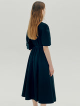 Uネックフレアドレス / U neck flare dress - Black