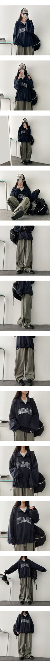 [Jogger, Wide 2] Drit Pony Line String Training Wide Pants