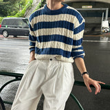 LMN Twisted Stripe Round Knitwear (3 colors)