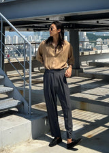 Soft punched-knit collar shirt 3COLOR