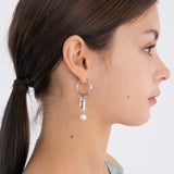 ミックスモチーフフープリングアンバランスピアス/Mix motifs hoop ring unbalanced earring