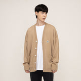 [UNISEX] Small Dot Drawing Smile Embroidered Knit Cardigan (6686020141174)