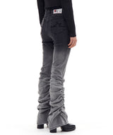 BOOTSCUT SHIRRING DENIM PANTS (BLACK)