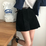 コーデュロイピンタックショーツ