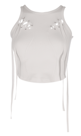 リンクドアイレットスリーブレス / [Seow] Linked eyelet sleeveless, white