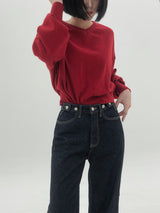 ローボタンブラッシュデニムパンツ/no.256 raw button brushed denim pants