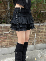 y2k punk damage cancan mini skirt