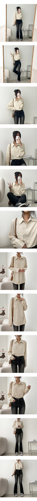 [Three sizes of F~XL!] ラクーン12色デイリーポケットシャツ