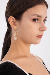 オーバルリンクニットペンダントドロップピアス/Oval link knit pendant drop earring