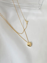 トゥインクルハートレイヤードネックレス / Twinkle Heart Layered Necklace / 2 color