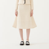 TWEED MIDI SKIRT (IVORY) (6579685130358)