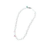 クリスタル＆パールネックレス / Opal crystal&pearl necklace (4625188651126)