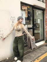 ショルダースリットプリントサイドシャーリングTシャツ