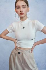 HIDE Piping Crop Top (1/2) (Ivory) (6570966483062)