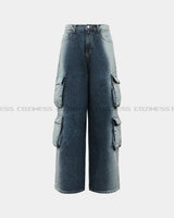 OWN Pantheon Solid Cargo Pocket Denim Pants (2 colors)