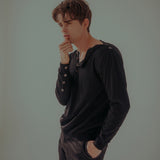 フロントサイドスリットニットシャツ / Front_Side Slit Knit Shirt (4445023895670)