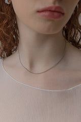 ヒュッゲライフスリムチェーンネックレス/Hygge life slim chain necklace (silver)