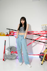 ゼブラクロップノースリーブ / TOP(8983) Zebra Crop Sleeveless