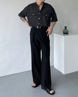 CR ツイードラウンドハーフシャツ / CR Tweed Round Half Shirt (2 colors)