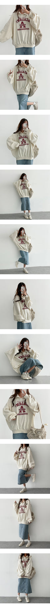 デミ ボクシー クラス ジップアップ スウェットシャツ