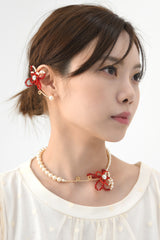 Red Flower Earrings