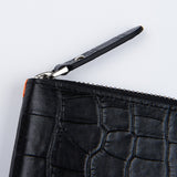 クロコダイルエンボラージウォレット/CROCODILE EMBO LARGE WALLET-BLACK