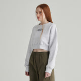 WHITE ATHR CROP SWEATSHIRT
