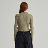 KHAKI HEM VARIATION LONG SLEEVES T-SHIRT