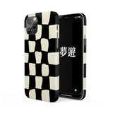 checkerboard glossy case-black ivory