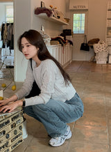 BL Washing Denim Wide Pants
