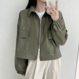 2WAYレザーカラークロップドジャケット