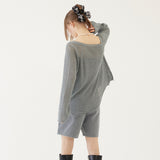 RIBBON HAIR CLIP (GRAY) (6579679723638)